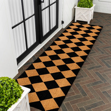 Paige Modern Classic Diamond-patterned Coir Area Rug